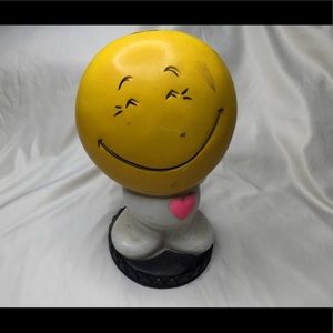 Vintage 1971 Play Pal Smiley Face Heart Piggy Bank